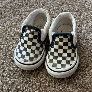 Black and white check vans toddler size 3